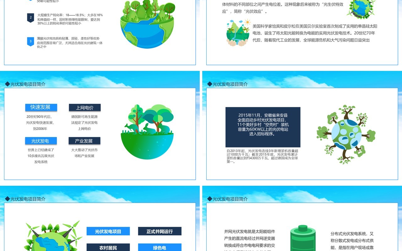 经济开发区光伏发电项目简介动态PPT模板