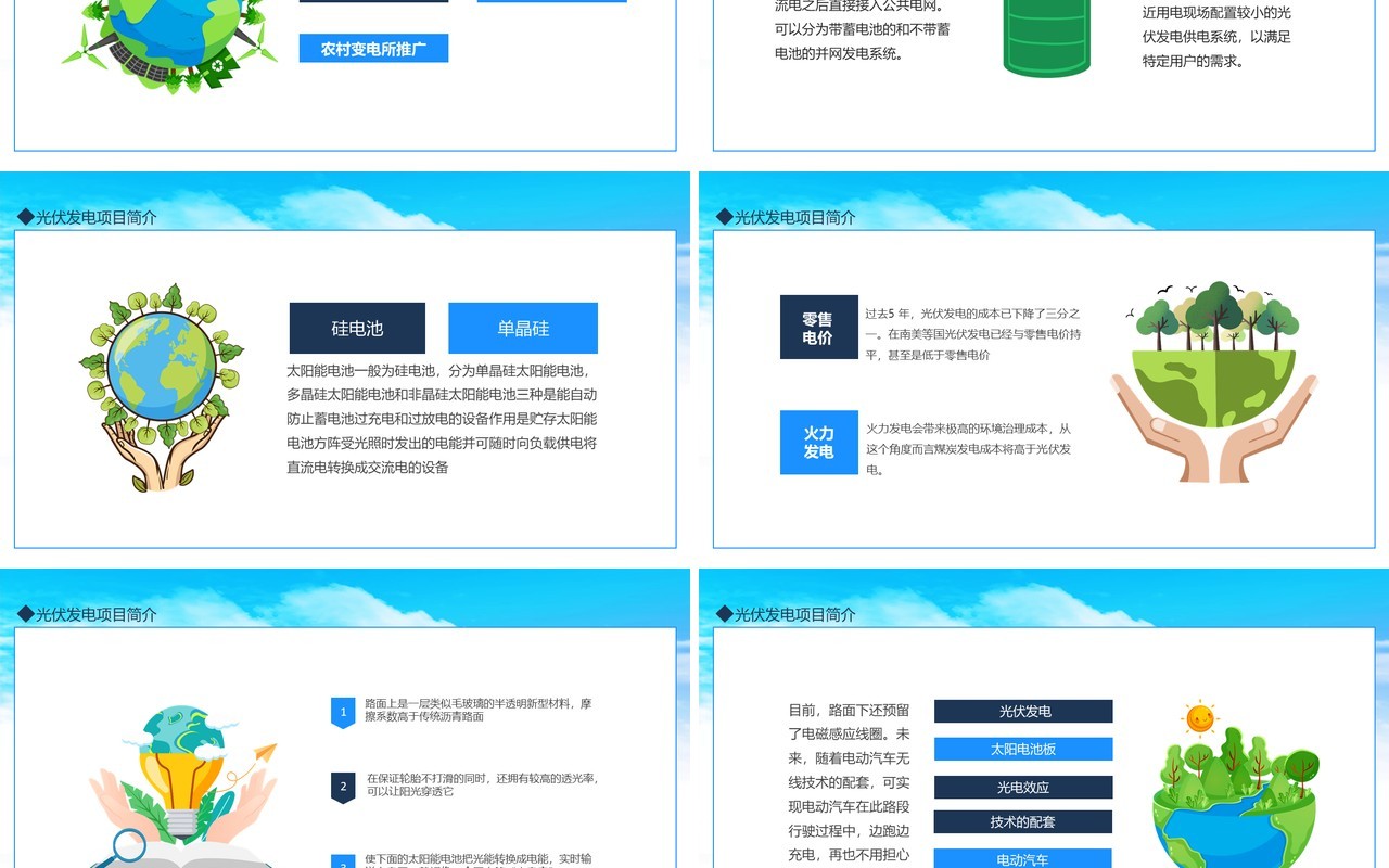 经济开发区光伏发电项目简介动态PPT模板