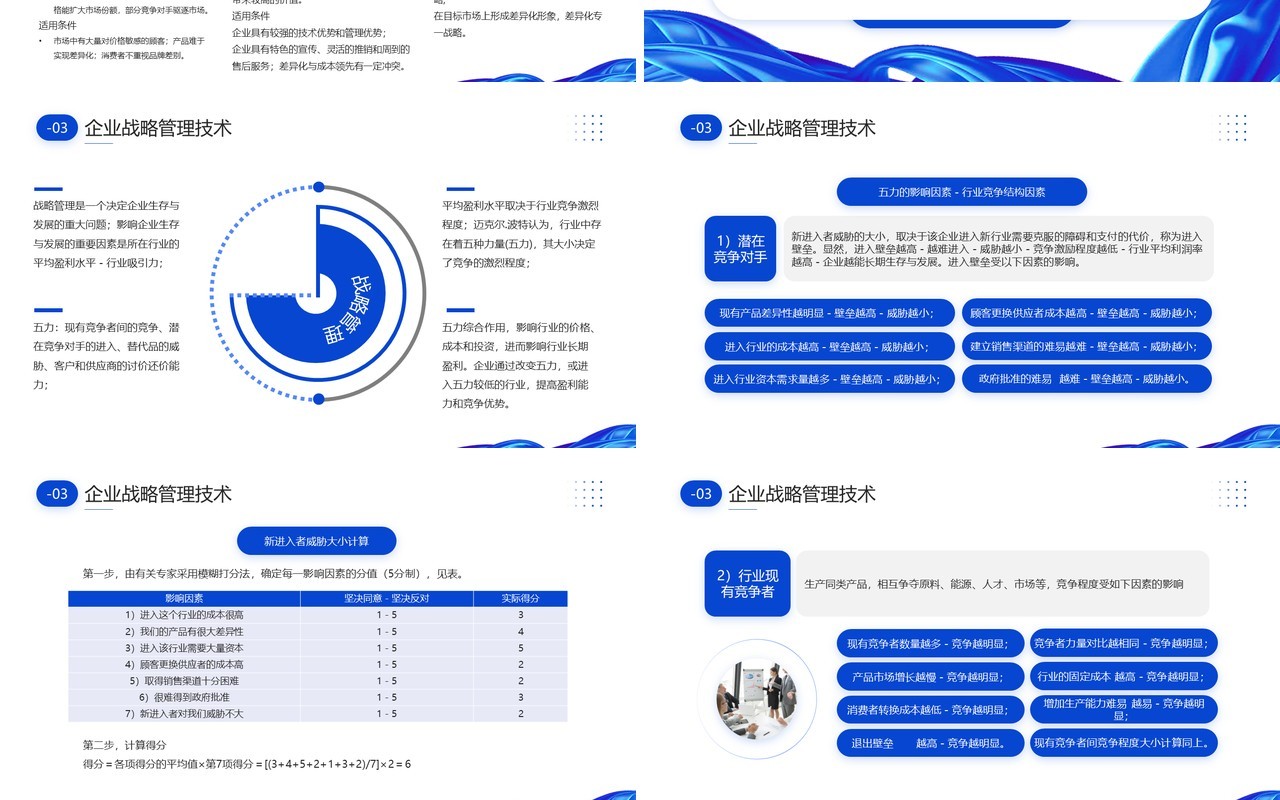 蓝色商务风企业战略管理培训PPT模板