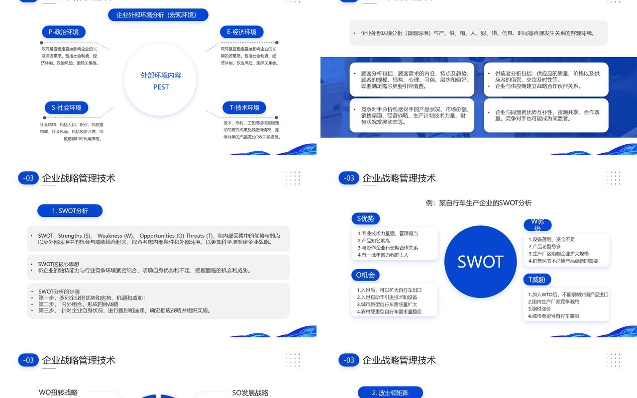 蓝色商务风企业战略管理培训PPT模板