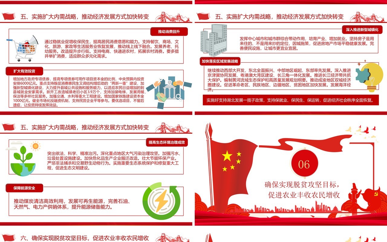 党建全国两会精神学习宣传政府工作报告PPT模板