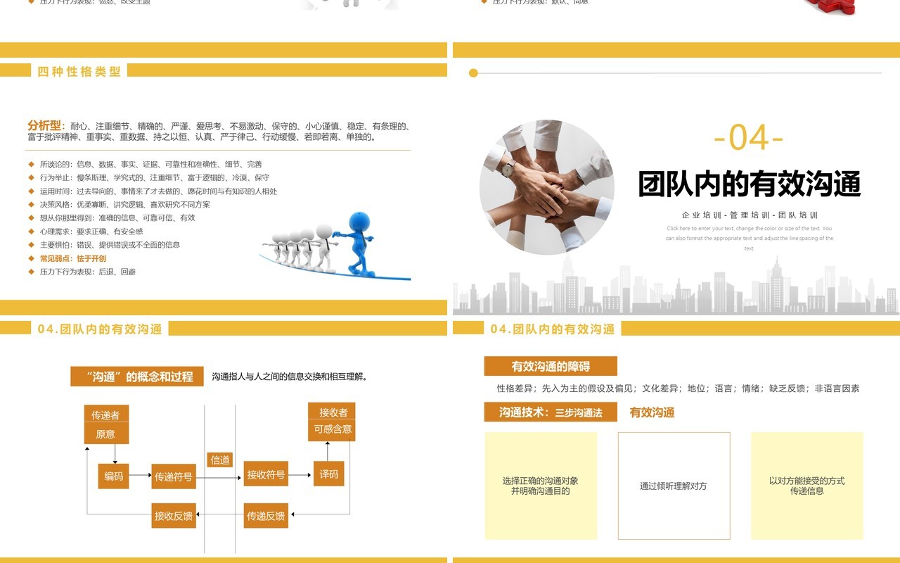 黄色简约风团队合作的重要性PPT模板