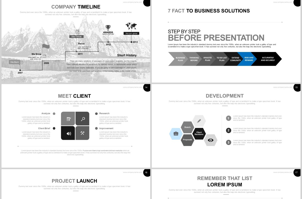 商务简约高端企业宣传流程图PPT图片排版设计模板Nairobi Powerpoint