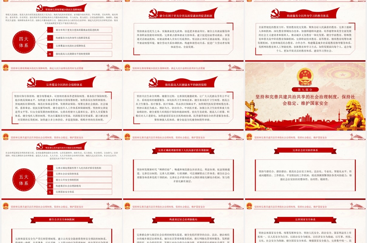 中共中央关于坚持和完善中国特色社会主义制度党政党建PPT模板