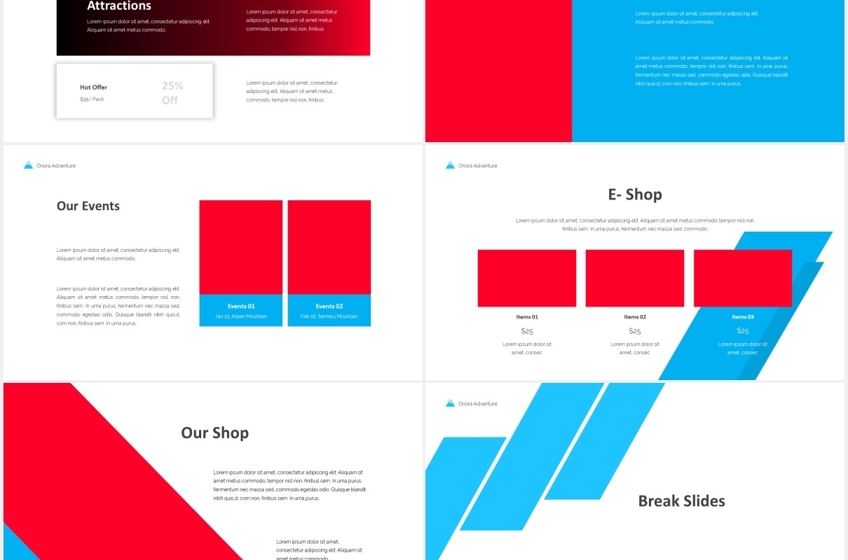 个人简历公司介绍PPT图片排版素材设计Oriora Adventure Powerpoint Template