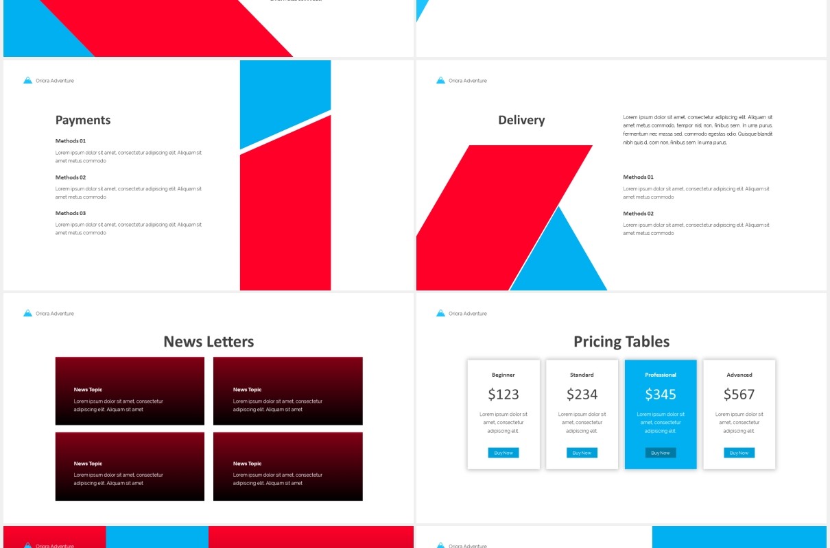 个人简历公司介绍PPT图片排版素材设计Oriora Adventure Powerpoint Template