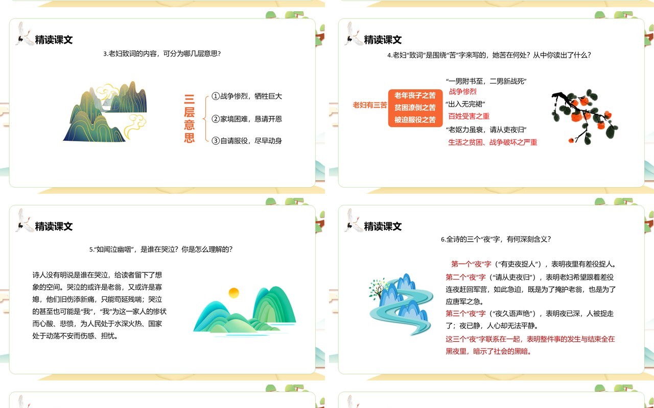 部编版八年级语文下册石壕吏课件PPT模板