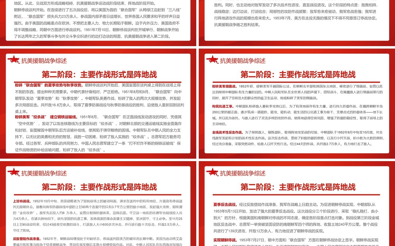 红色简约党政学习抗美援朝精神教育活动PPT模板