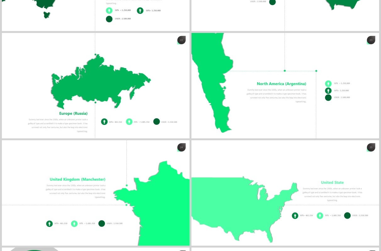 绿色公司宣传介绍流程图PPT可插图排版模板Twenty 5 - Powerpoint Template