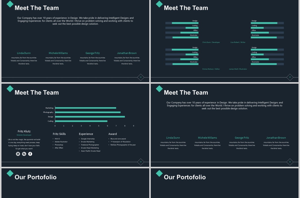 深色高端可视化信息图表PPT模板版式设计Lupis Powerpoint Template