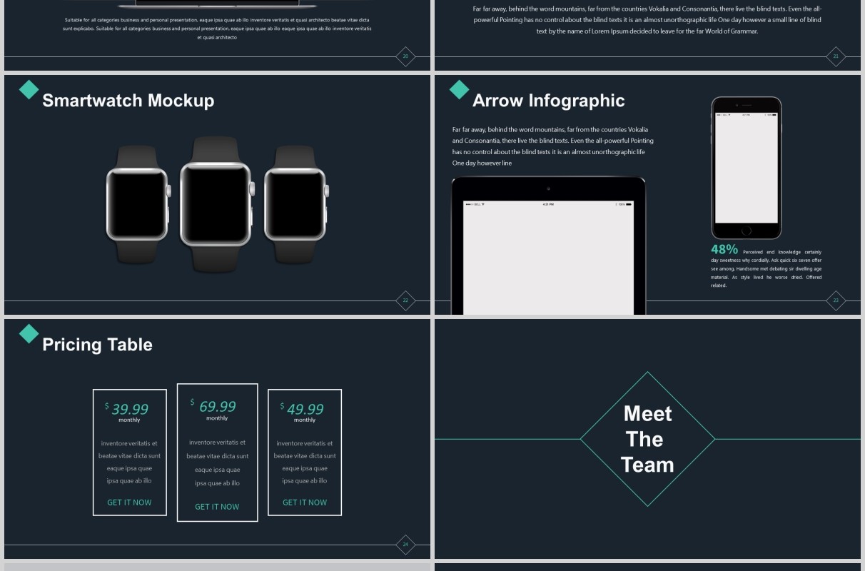 深色高端可视化信息图表PPT模板版式设计Lupis Powerpoint Template