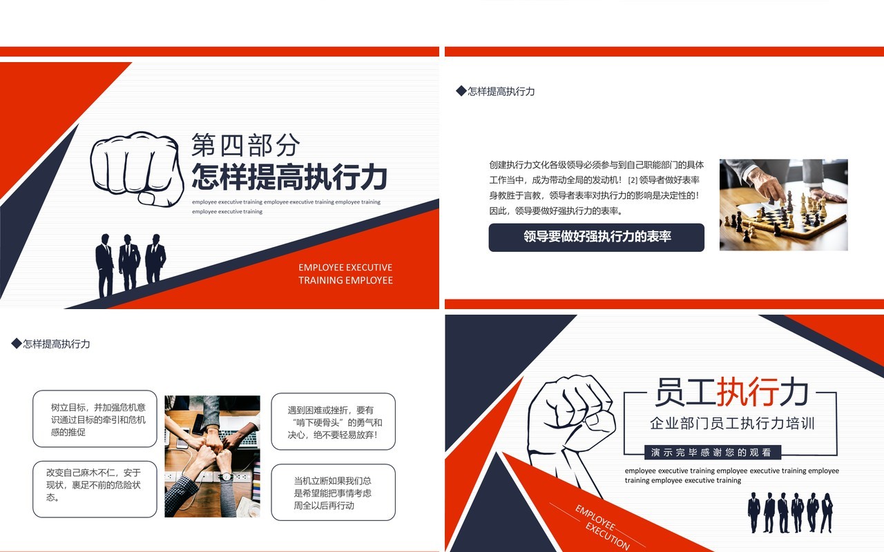 企业部门员工执行力培训动态PPT模板