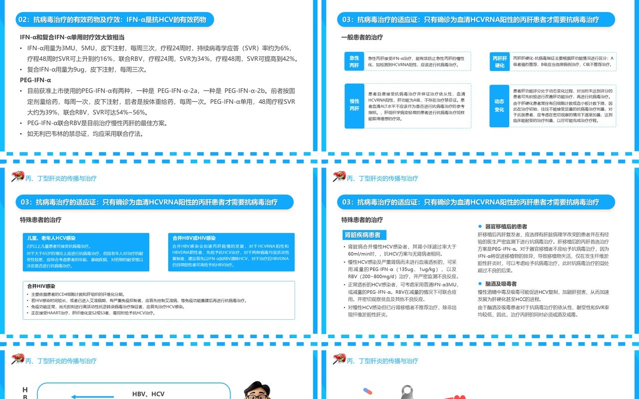 蓝色卡通风肝病健康知识宣讲PPT模板
