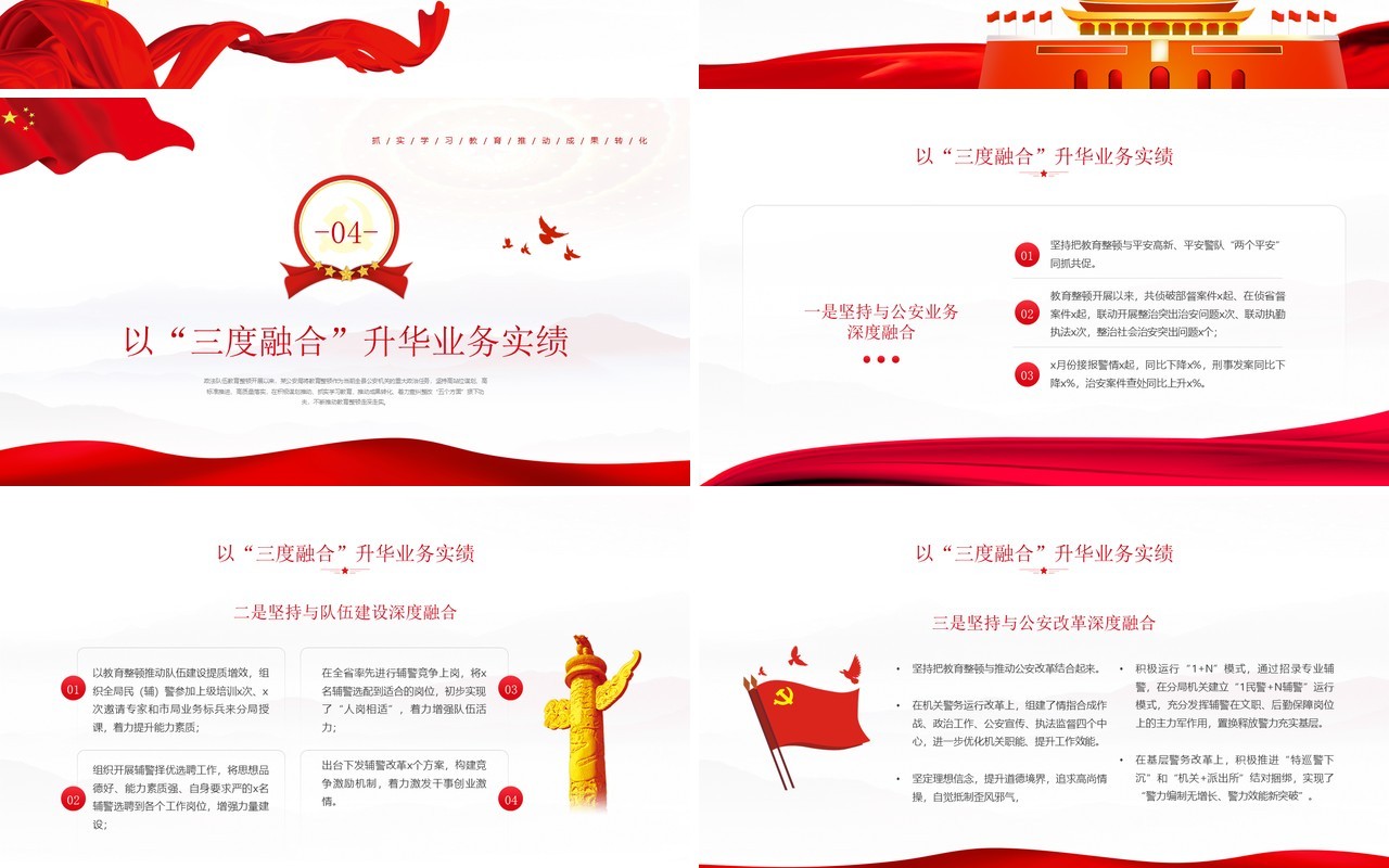 红色党政风弘扬整训精神推进教育整顿锻造公安铁军教育培训PPT模板