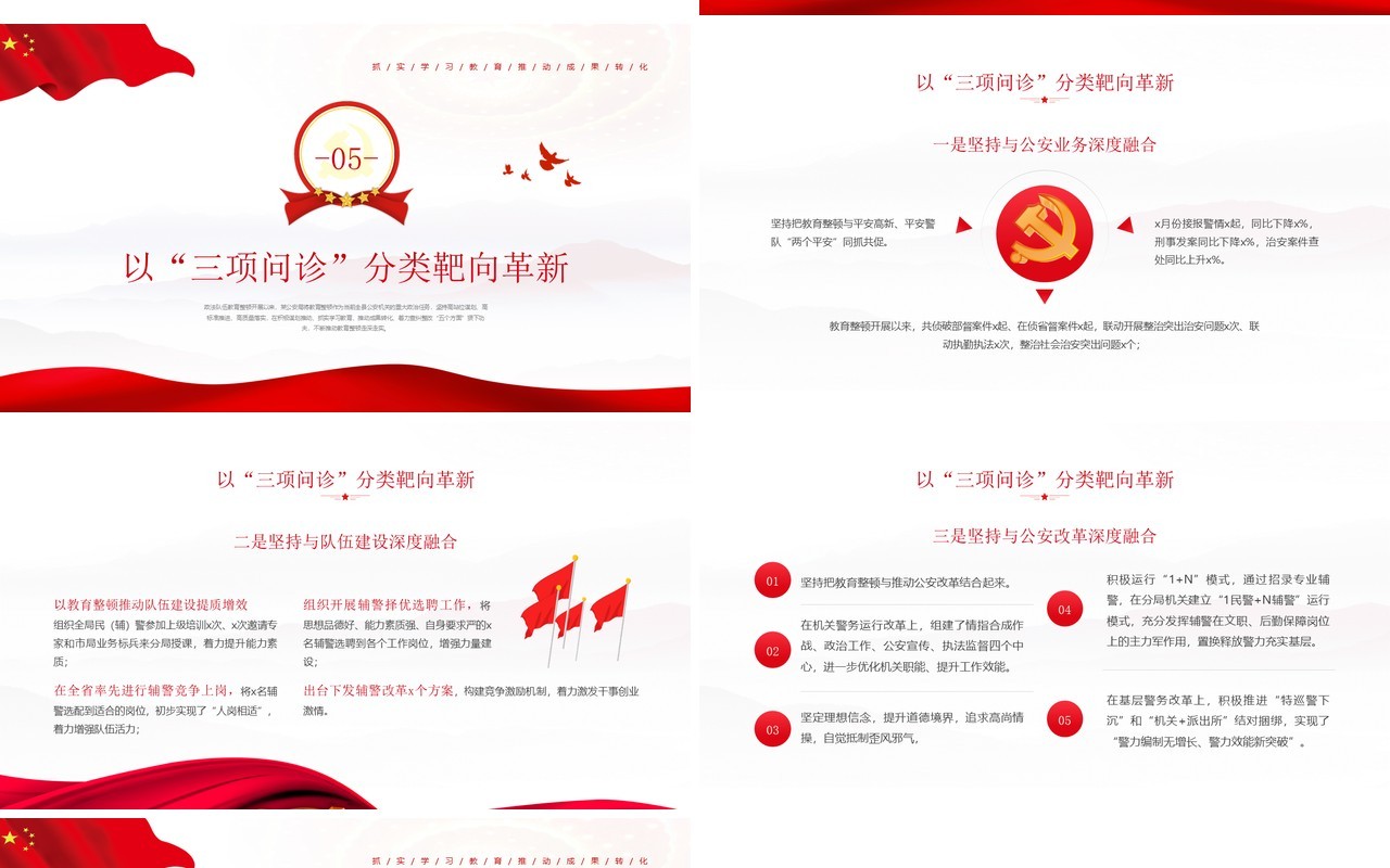红色党政风弘扬整训精神推进教育整顿锻造公安铁军教育培训PPT模板