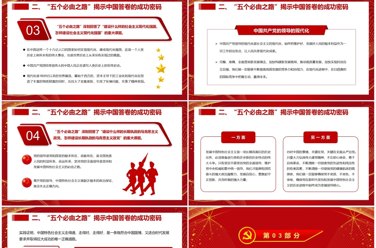 五个必由之路揭示中国答卷的成功密码PPT模板