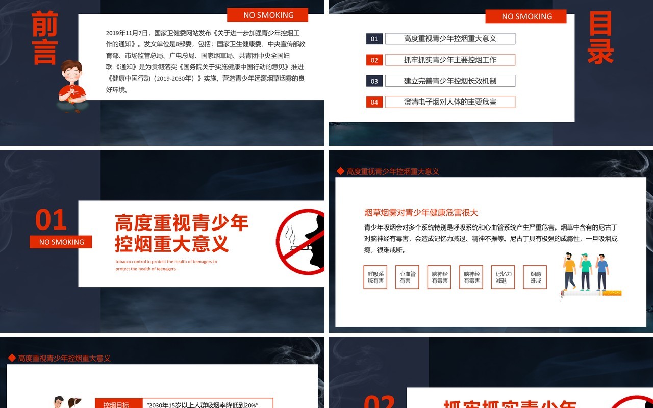 加强控烟工作保护青少年健康澄清对电子烟的认识误区动态PPT模板