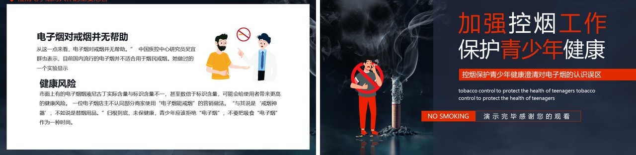 加强控烟工作保护青少年健康澄清对电子烟的认识误区动态PPT模板