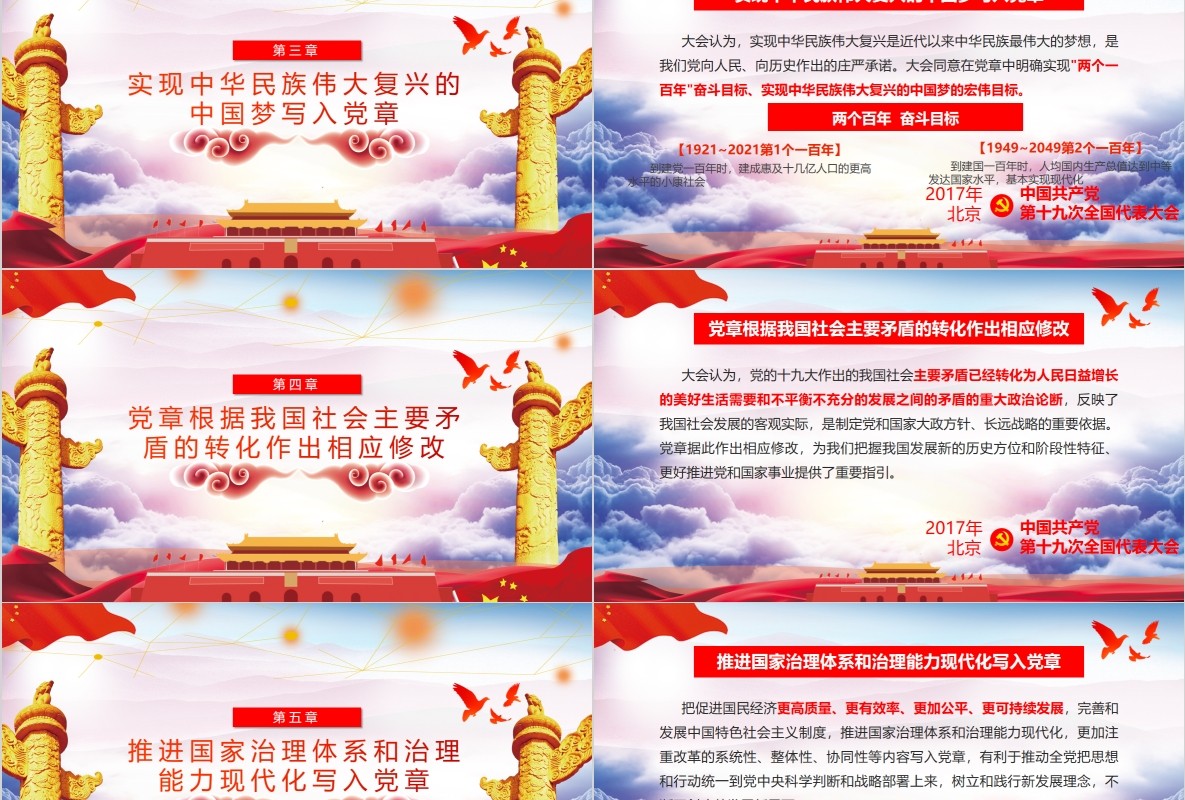 党建十九大精神学习新党章做合格党员党课党章ppt模板