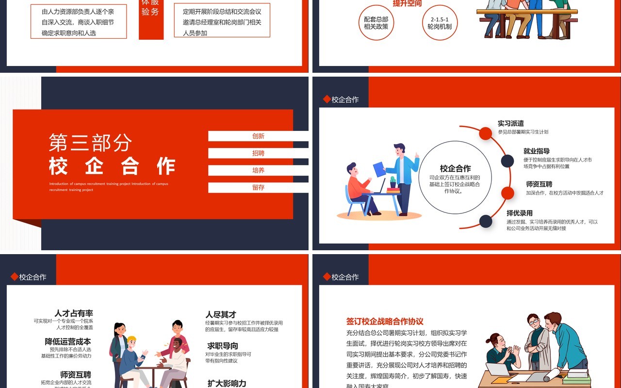 公司校园招聘培养项目介绍校企合作动态PPT模板