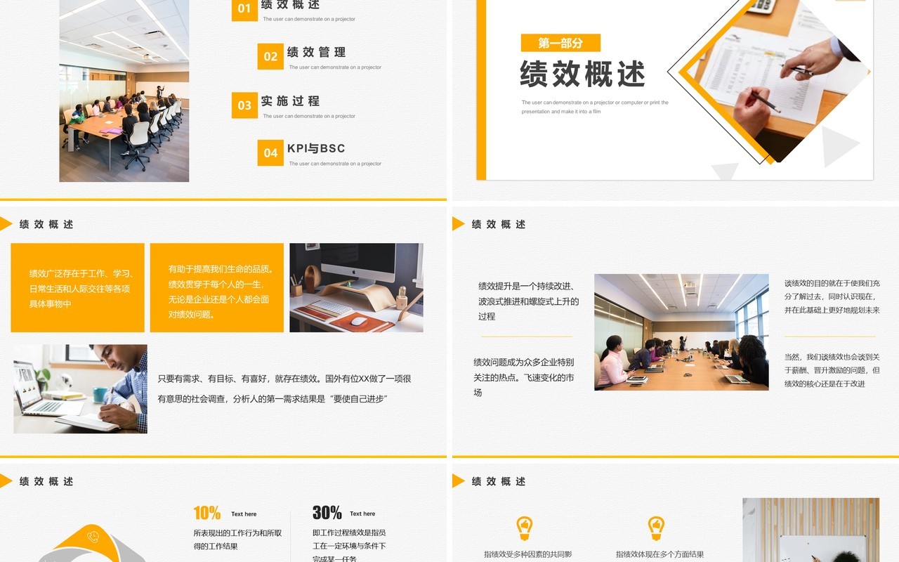 简约商务风公司管理部门绩效考核PPT模板