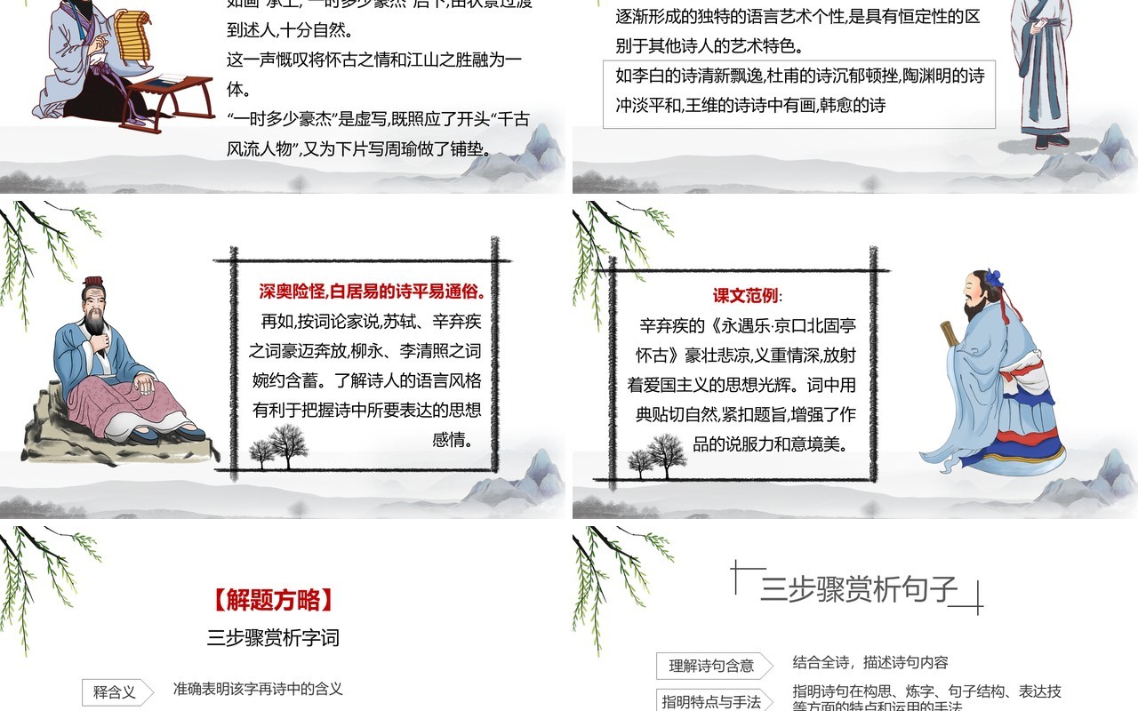 部编版高中语文必修一赏析诗歌的语言课件PPT模板