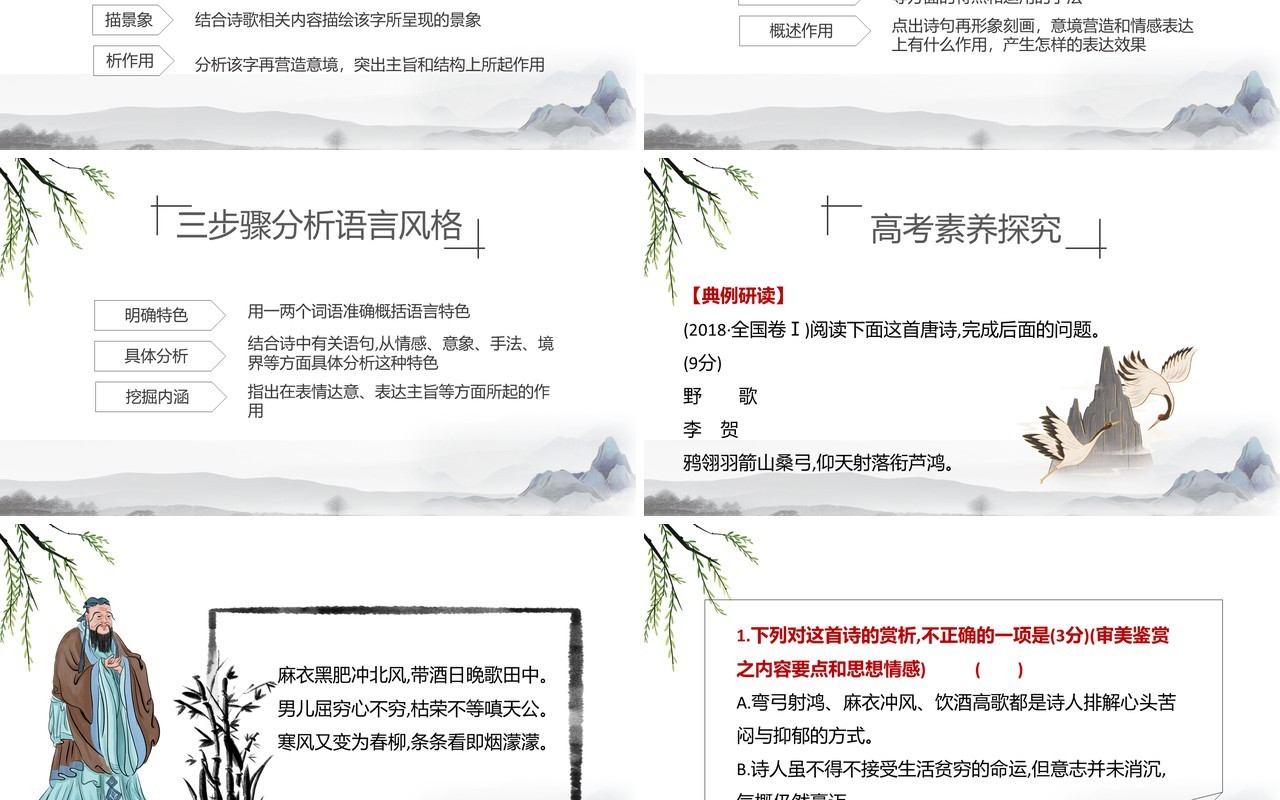 部编版高中语文必修一赏析诗歌的语言课件PPT模板