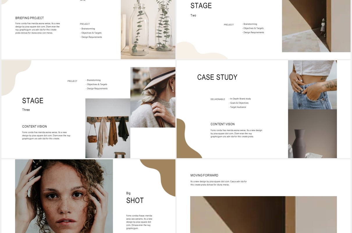 简约小清新图文展示PPT模板UNIA - Media Press Kit Powerpoint Template