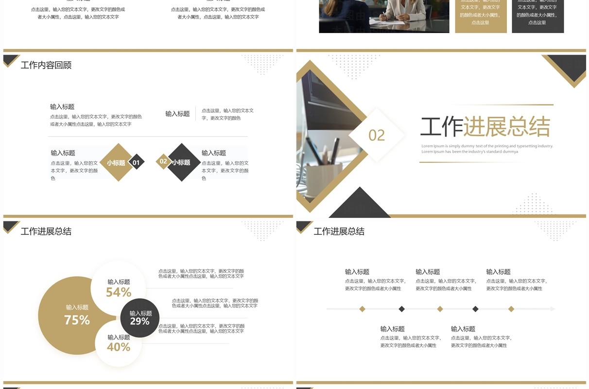 黄色简约风个人年度述职报告PPT模板