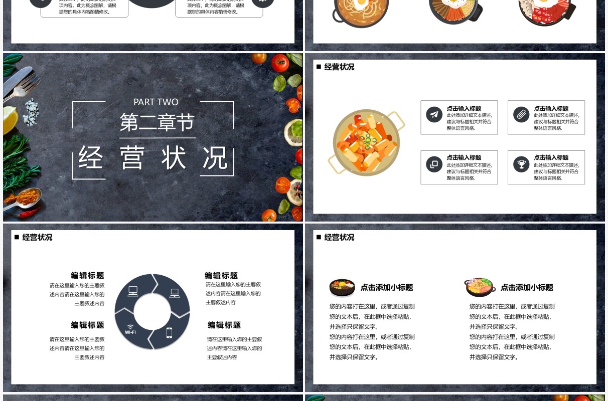灰色商务餐厅美食商业计划书PPT模板