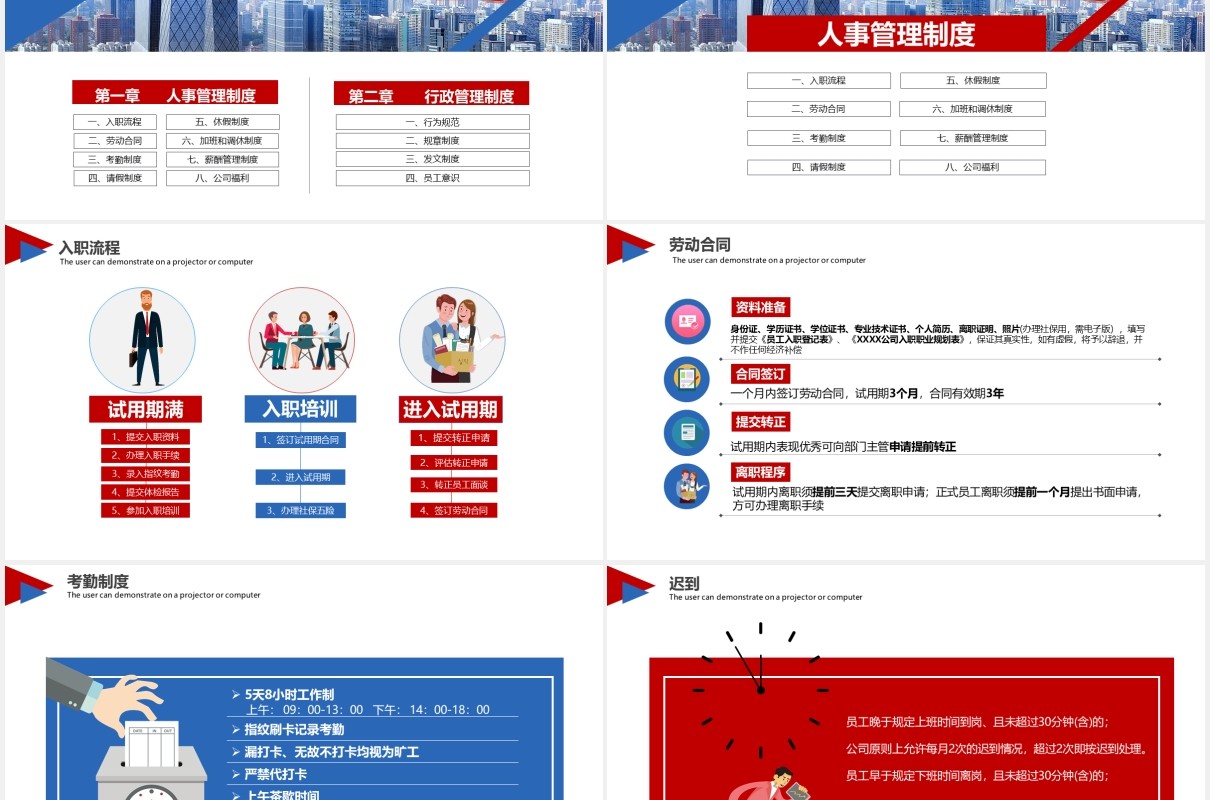 商务大气公司管理企业单位新员工入职培训手册ppt模板