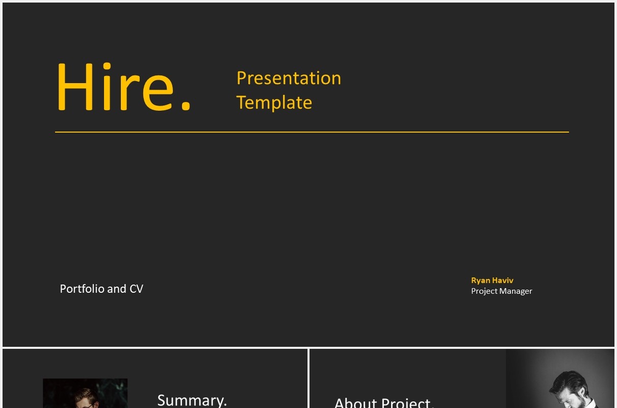 雇佣招聘公司宣传PPT模板hire portfolio powerpoint template
