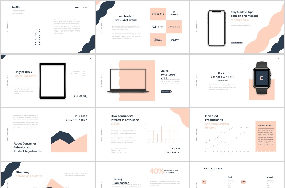 时尚欧美通用PPT图片占位符版式设计模板Cleiyo Powerpoint