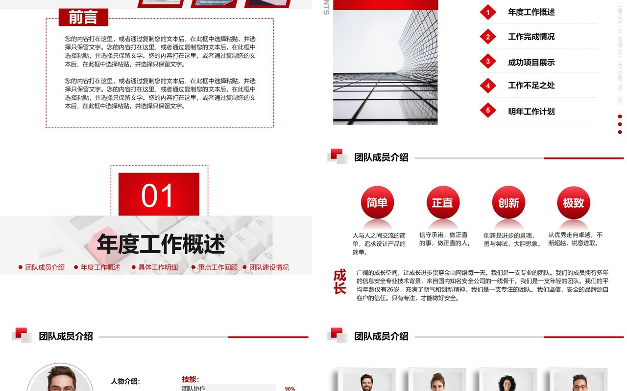 简约商务程序员述职报告工作汇报PPT模板