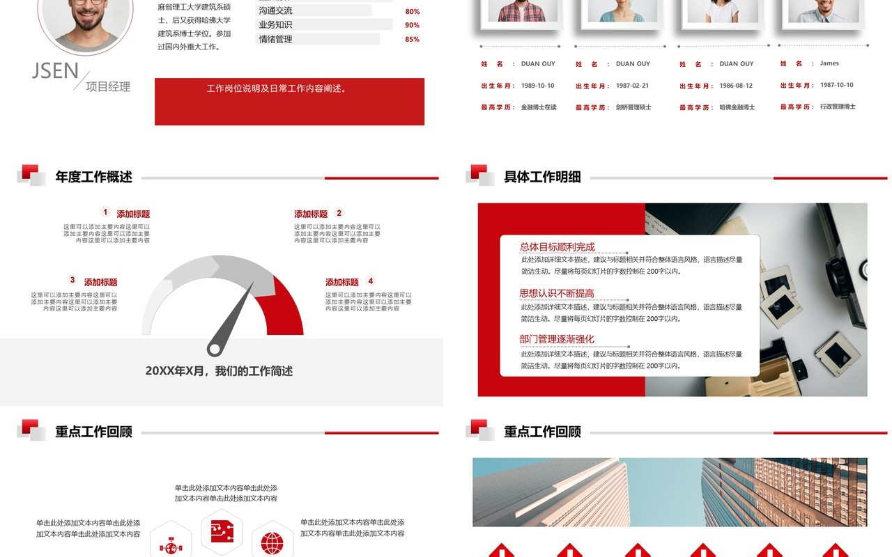 简约商务程序员述职报告工作汇报PPT模板