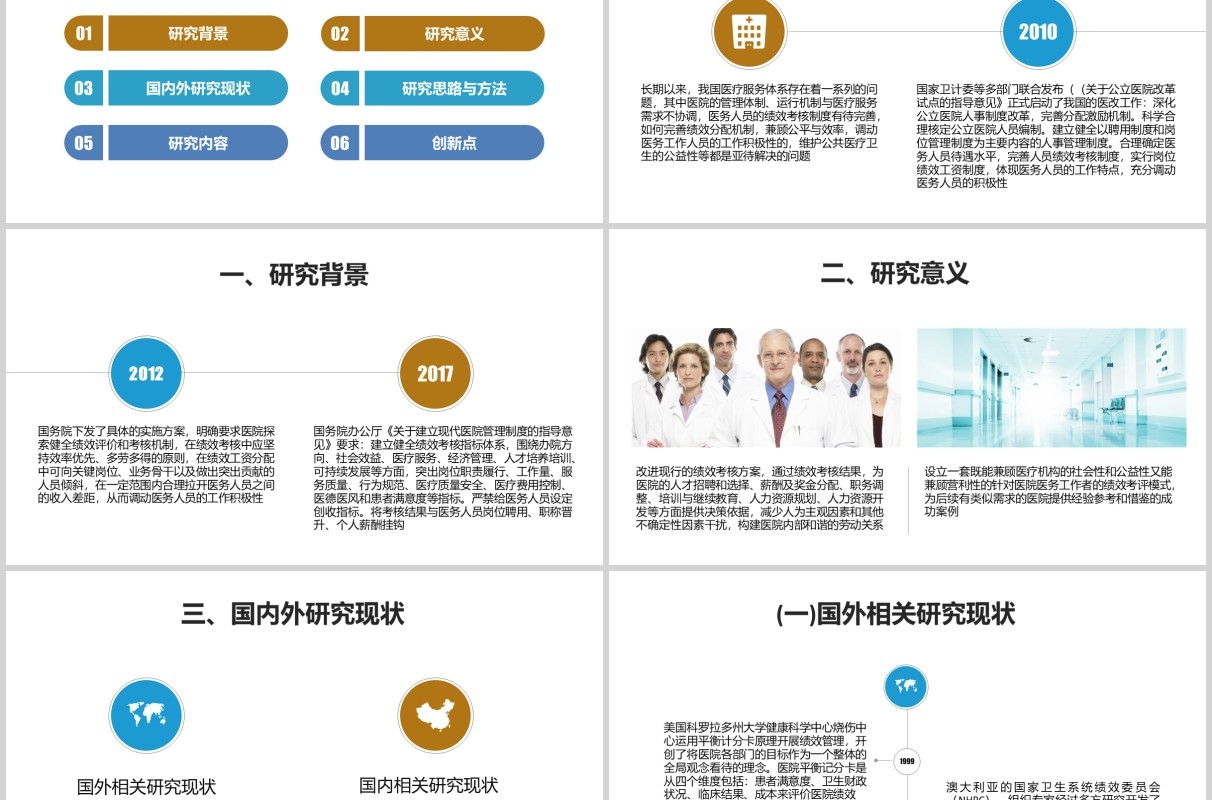 医务人员绩效考核开题报告PPT模板