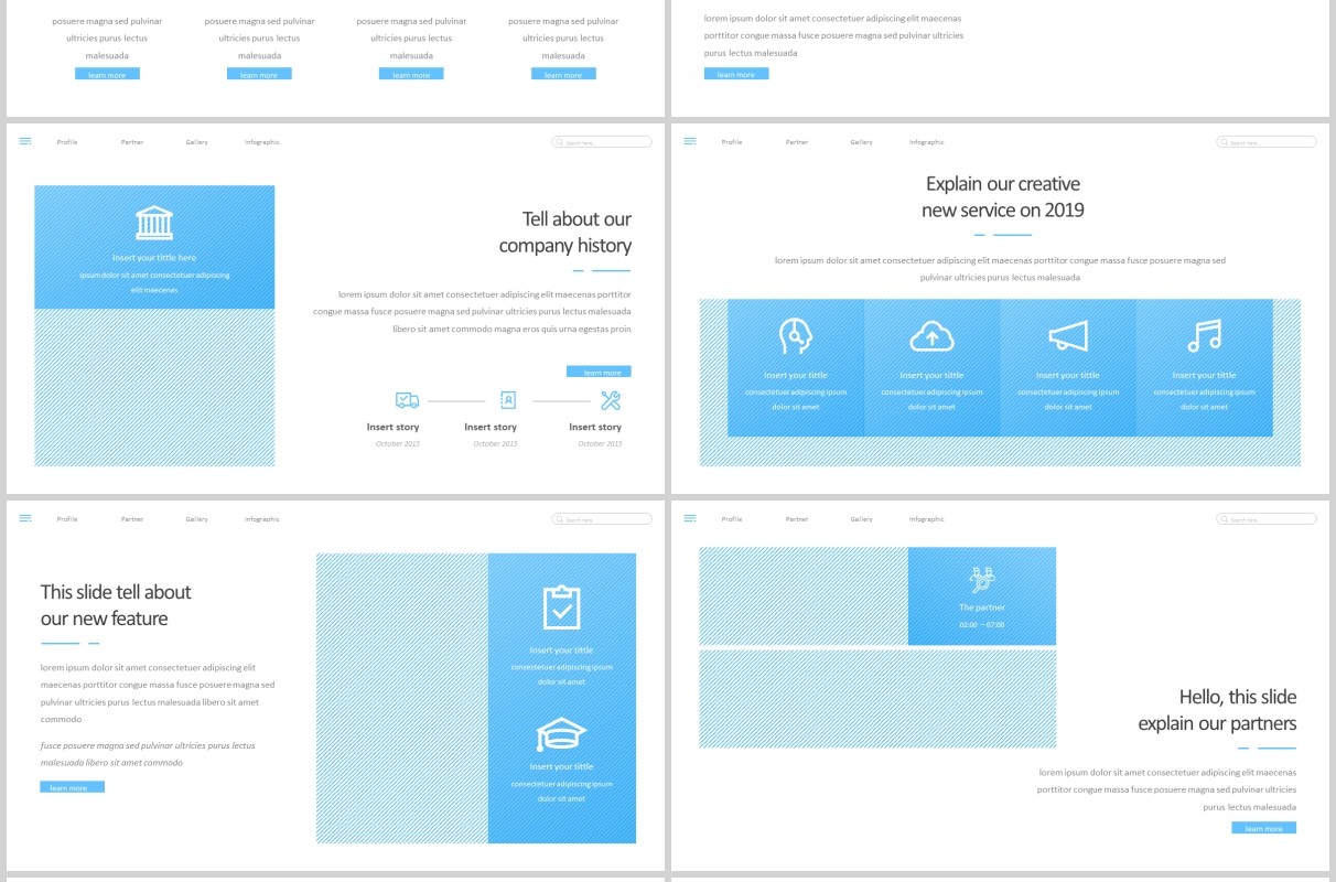 蓝色商务PPT模板ainu powerpoint template
