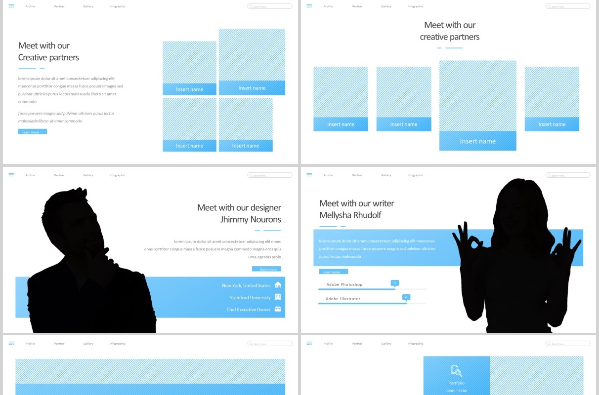 蓝色商务PPT模板ainu powerpoint template