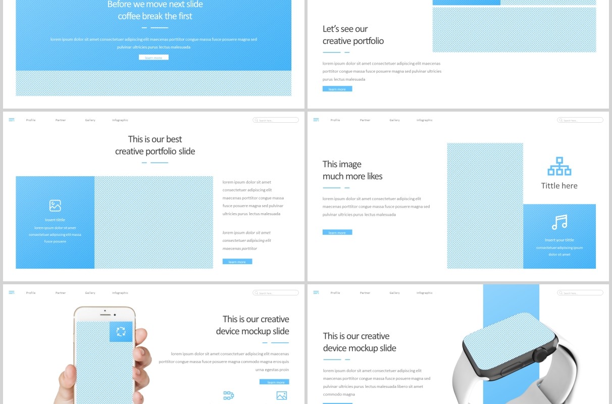 蓝色商务PPT模板ainu powerpoint template