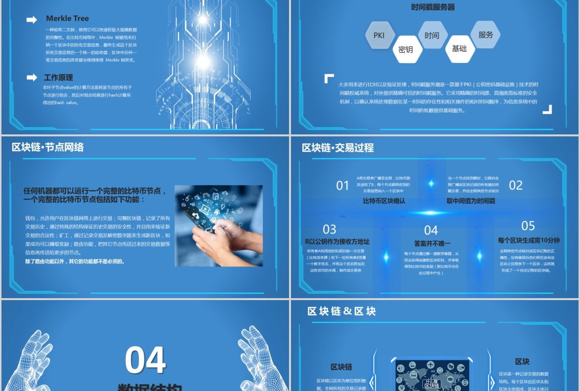 科技创新区块链技术PPT模板06