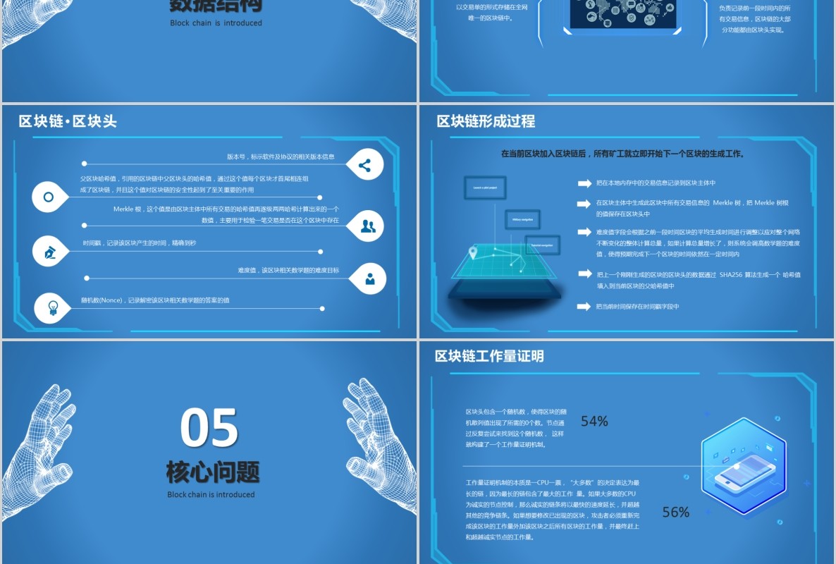 科技创新区块链技术PPT模板06