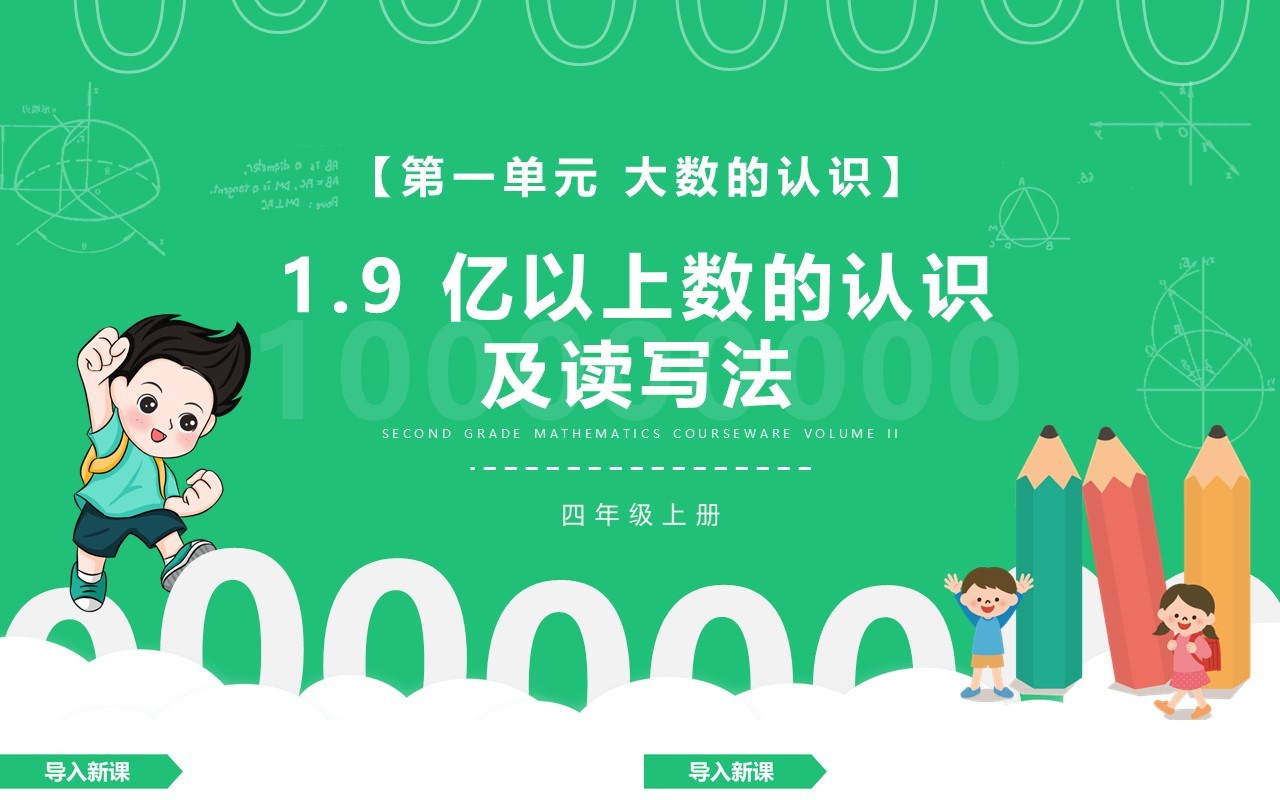 部编版四年级数学上册亿以上数的认识及读写法课件PPT模板