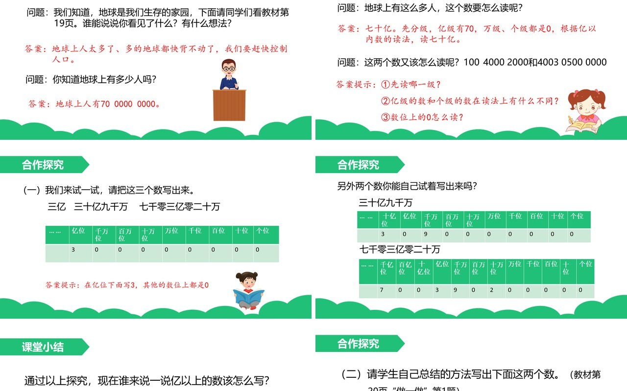 部编版四年级数学上册亿以上数的认识及读写法课件PPT模板