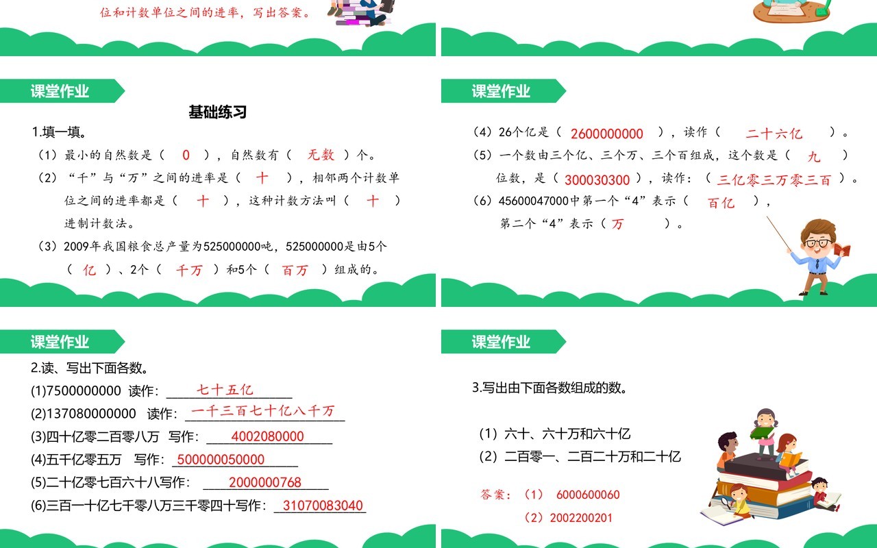 部编版四年级数学上册亿以上数的认识及读写法课件PPT模板
