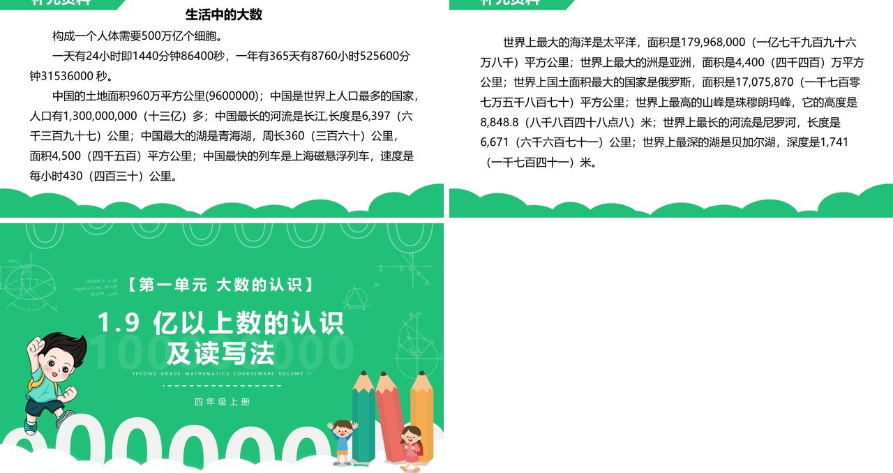 部编版四年级数学上册亿以上数的认识及读写法课件PPT模板