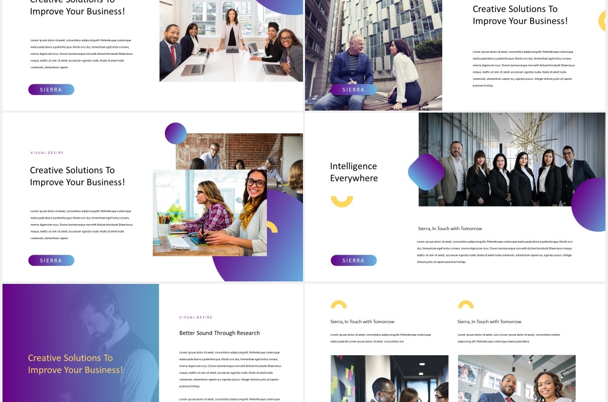 高端现代商务广告策划公司宣传介绍PPT模板Sierra - Modern Powerpoint Template