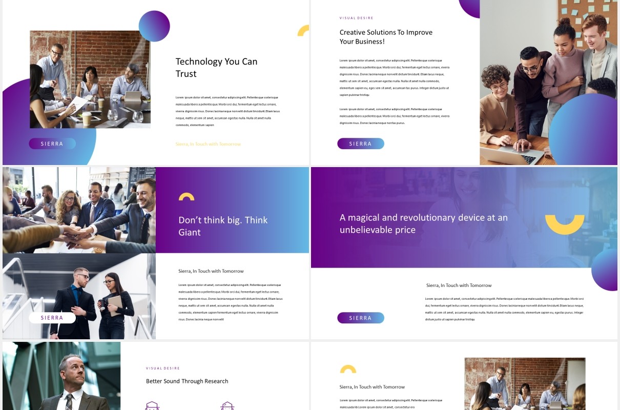 高端现代商务广告策划公司宣传介绍PPT模板Sierra - Modern Powerpoint Template