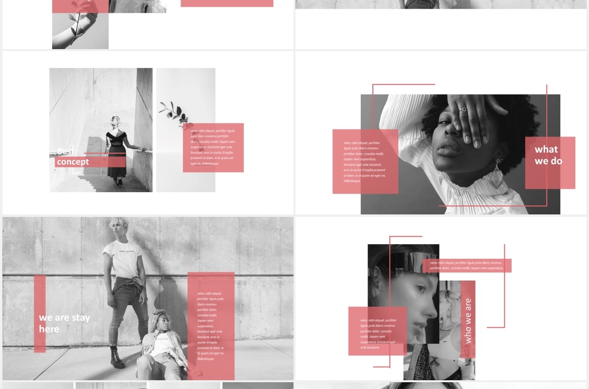 时尚作品图片展示PPT模板KARINA - Powerpoint Template