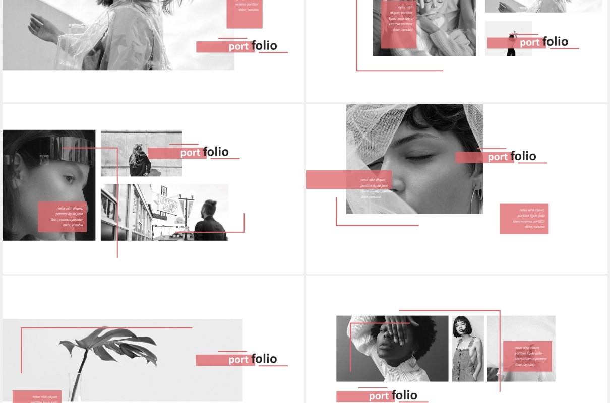 时尚作品图片展示PPT模板KARINA - Powerpoint Template