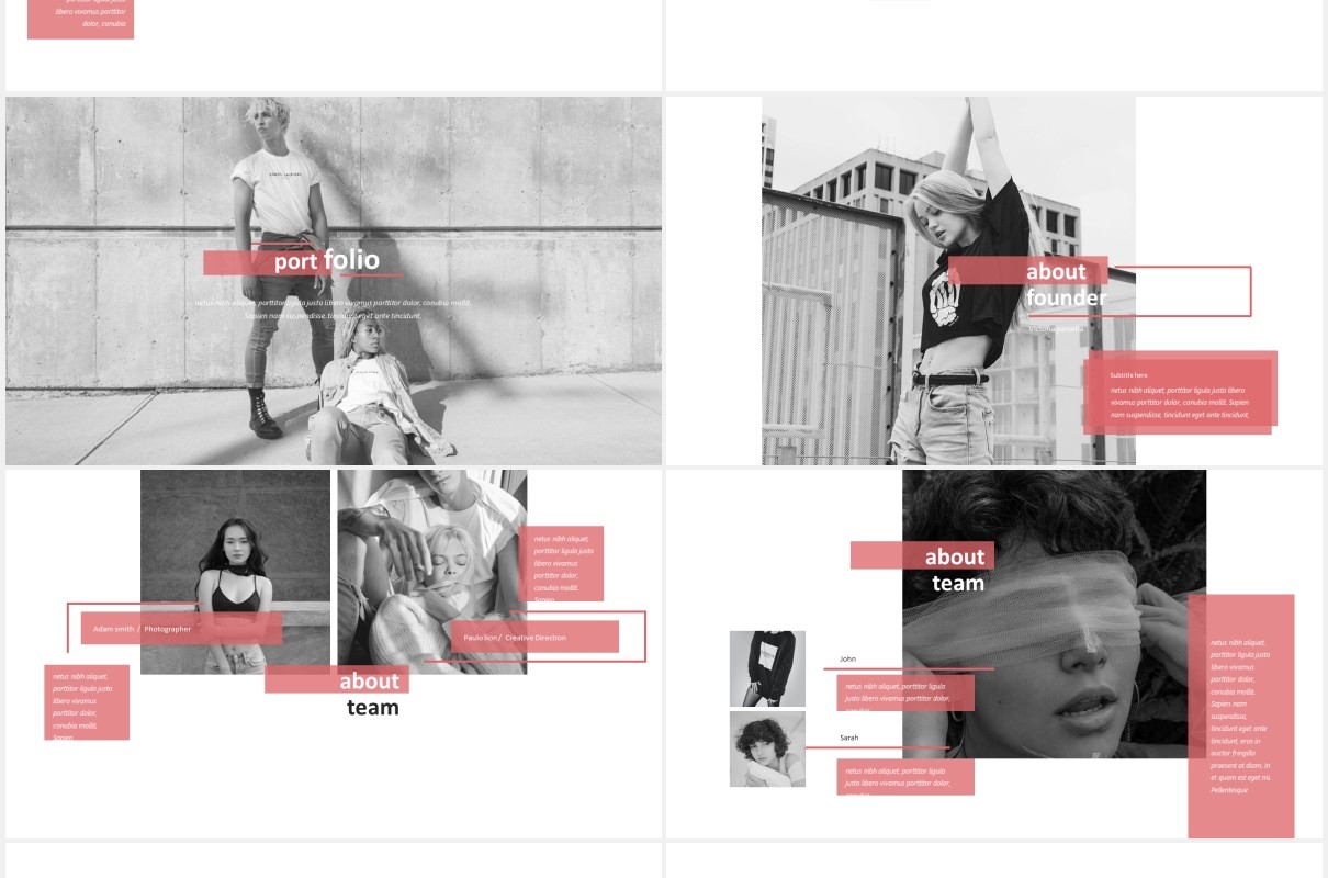 时尚作品图片展示PPT模板KARINA - Powerpoint Template
